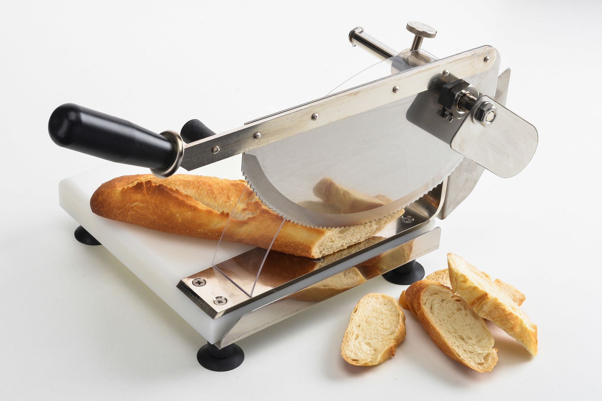 Louis Tellier Stainless Steel Professional Bread Slicer With 10 Inch Blade, 8.6 X 15.3 X 9.8 Inch