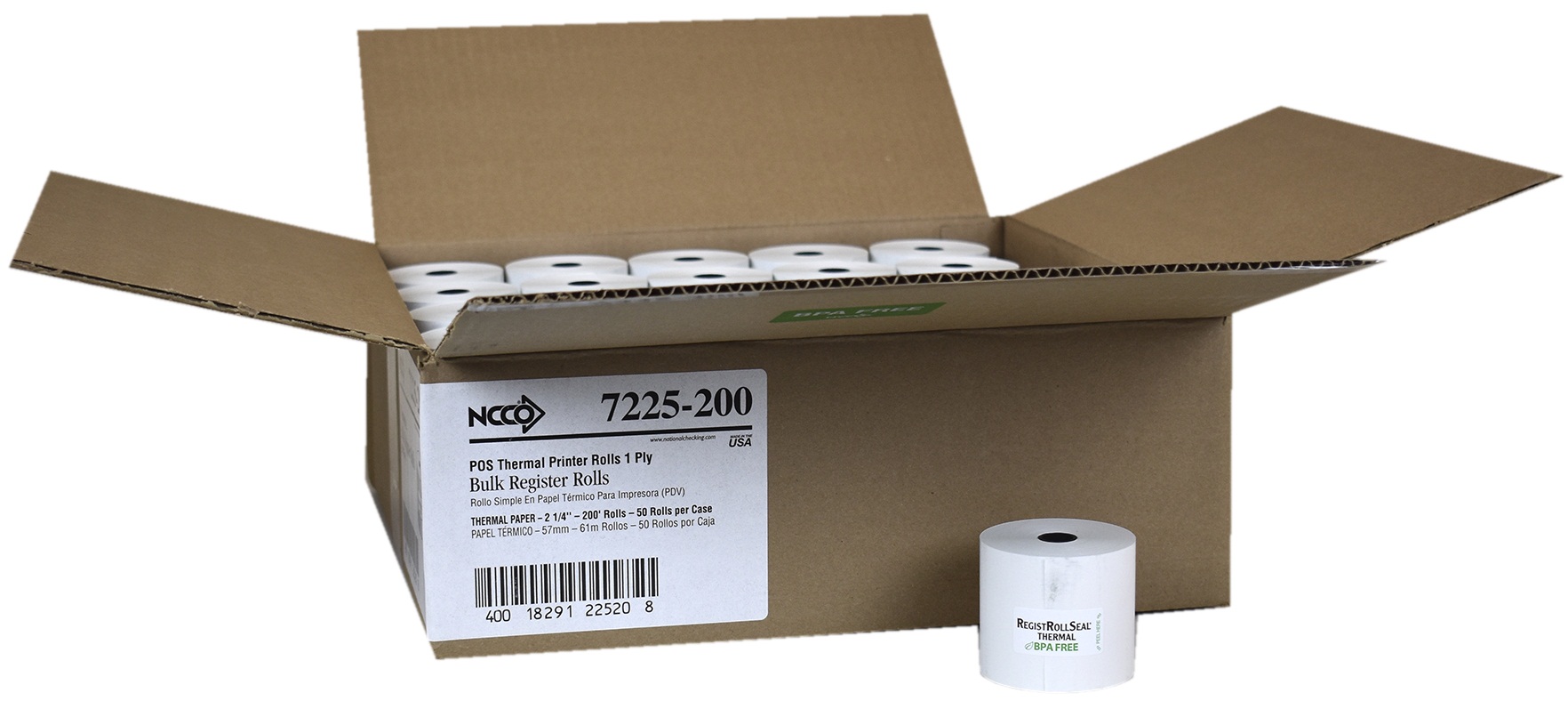 Ncco White 1 Ply Register Roll, 2.25 Inch -- 50 Per Case