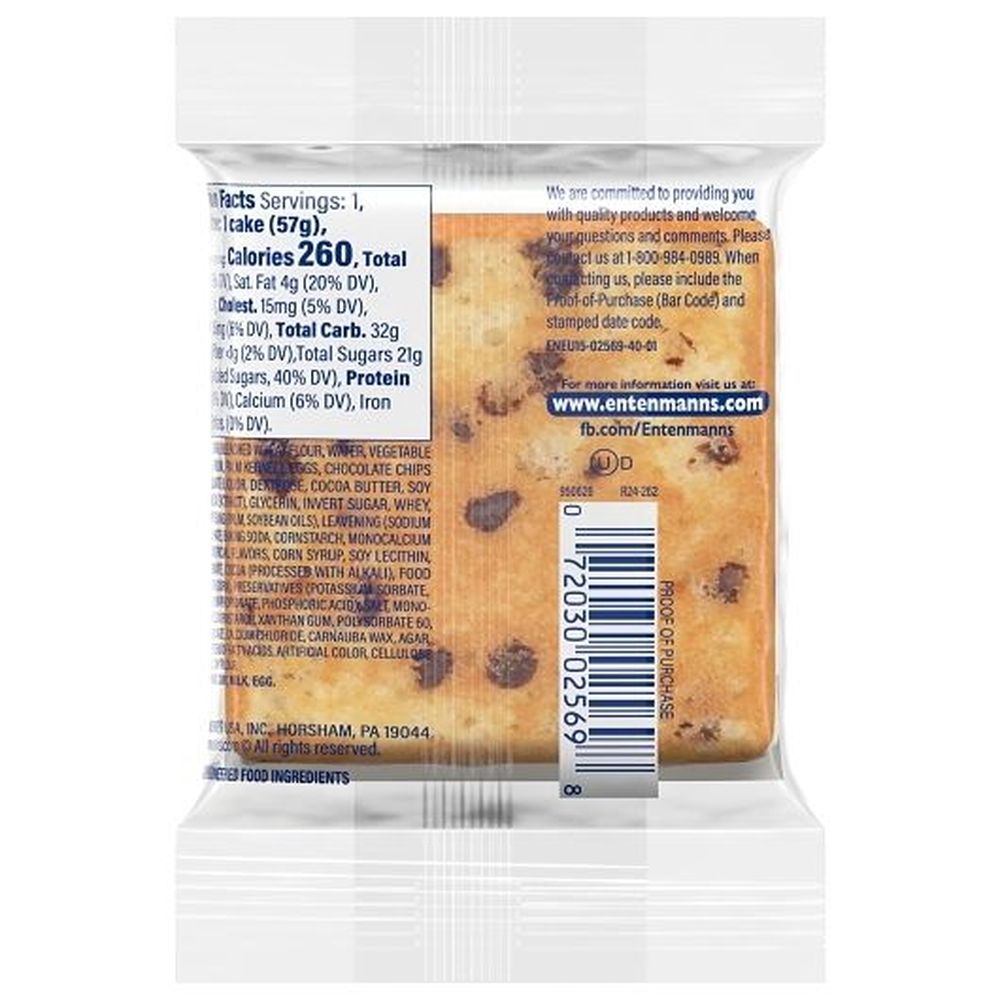 Entenmanns Mini Chocolate Chip Snack Cakes, 12 count -- 12 per case