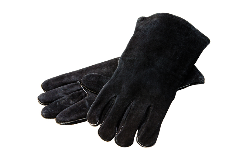 Lodge Black Leather Gloves -- 4 Per Case