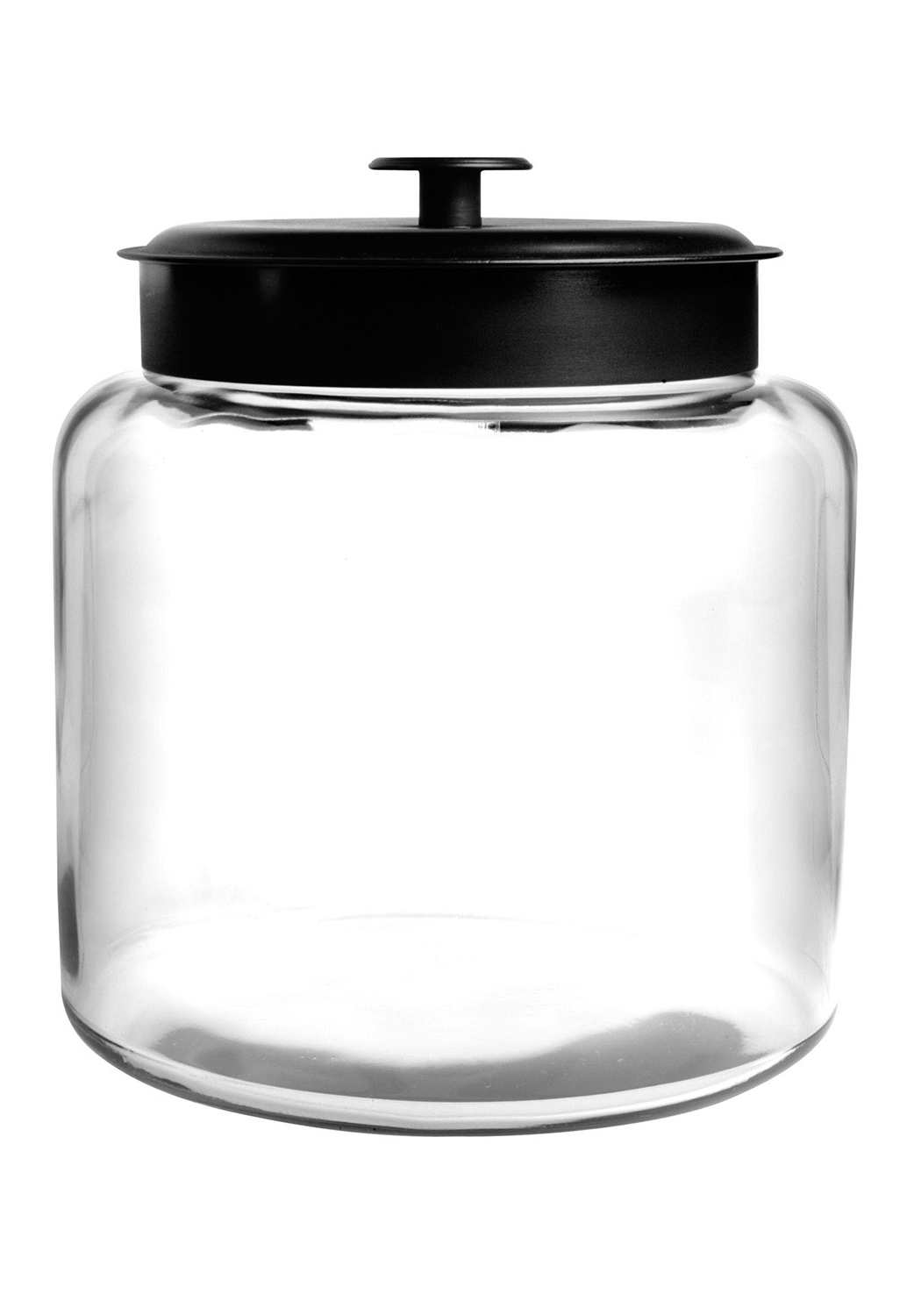 Anchor Hocking Montana Glass Jar With Black Lid, 1 Gallon