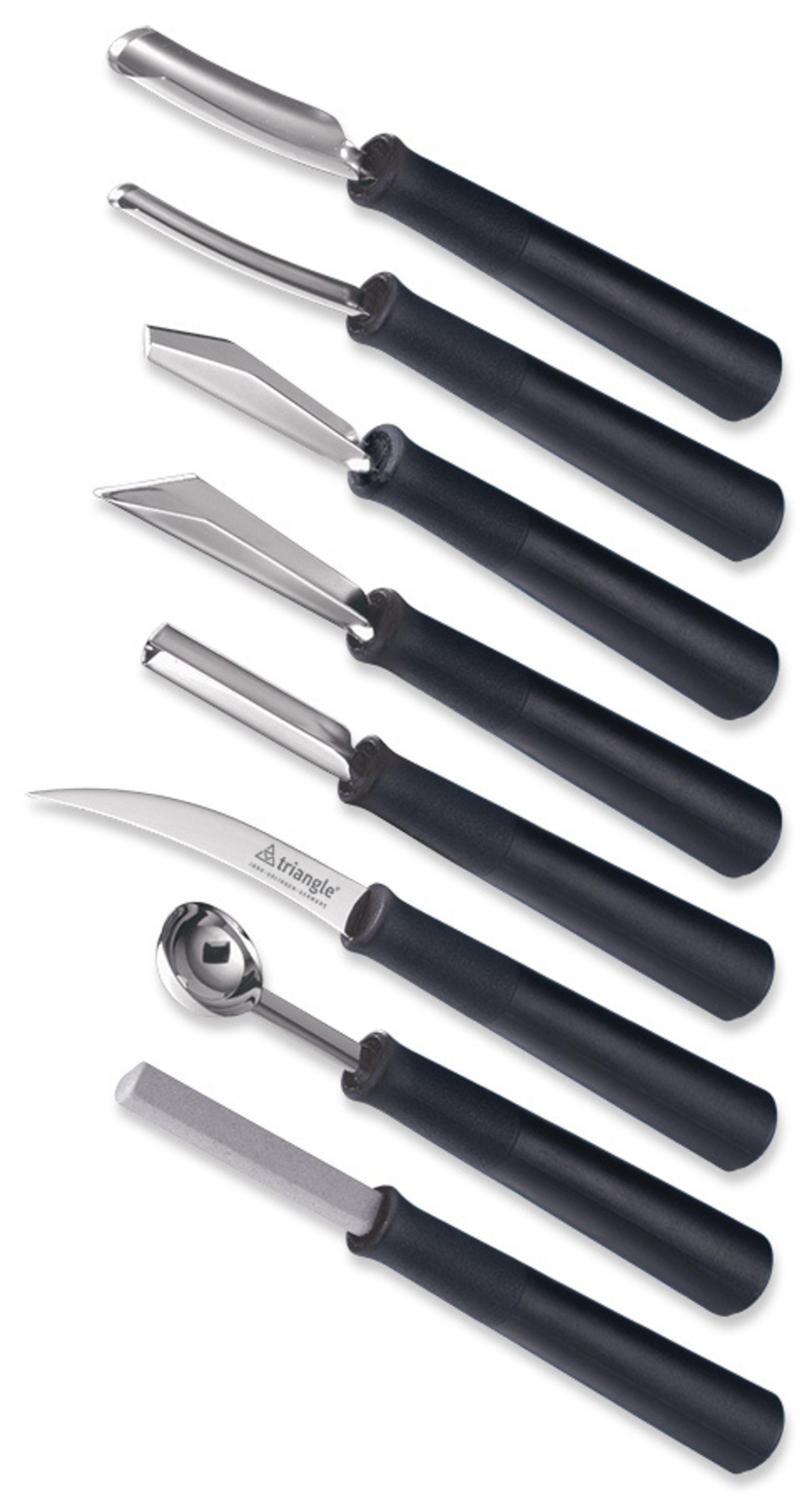 Triangle Stainless Steel Professional Carving Tool Set, Set Of 8