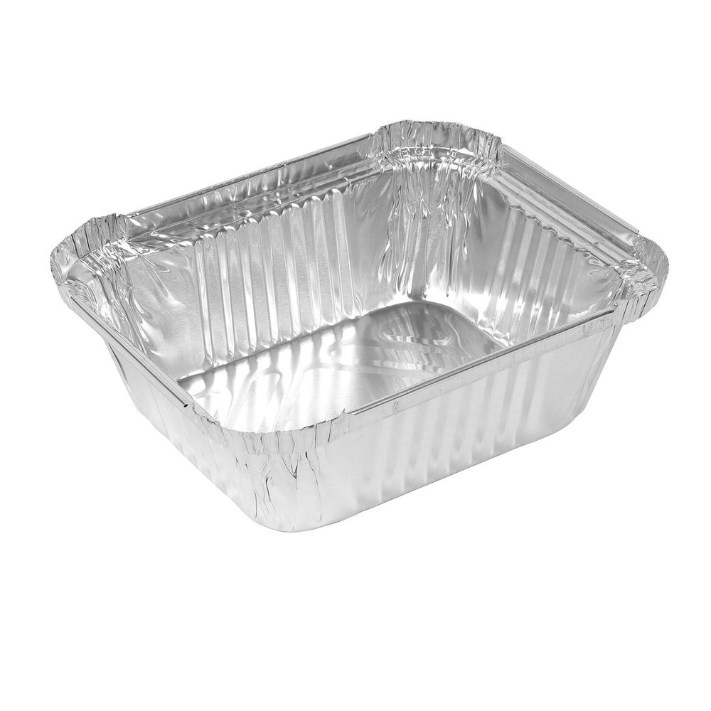 Chef's Seal Aluminum Silver Standard Weight Oblong Foil Pan, 1 Pound Capacity -- 1000 Per Case