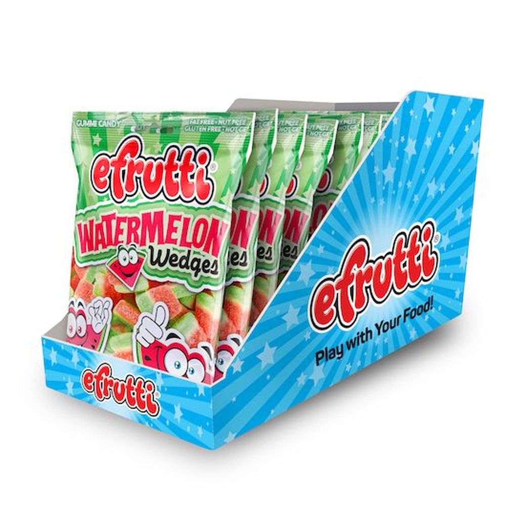 Efrutti Watermelon Wedges Gummi Candy, Display, 100 Gram -- 12 Per Case