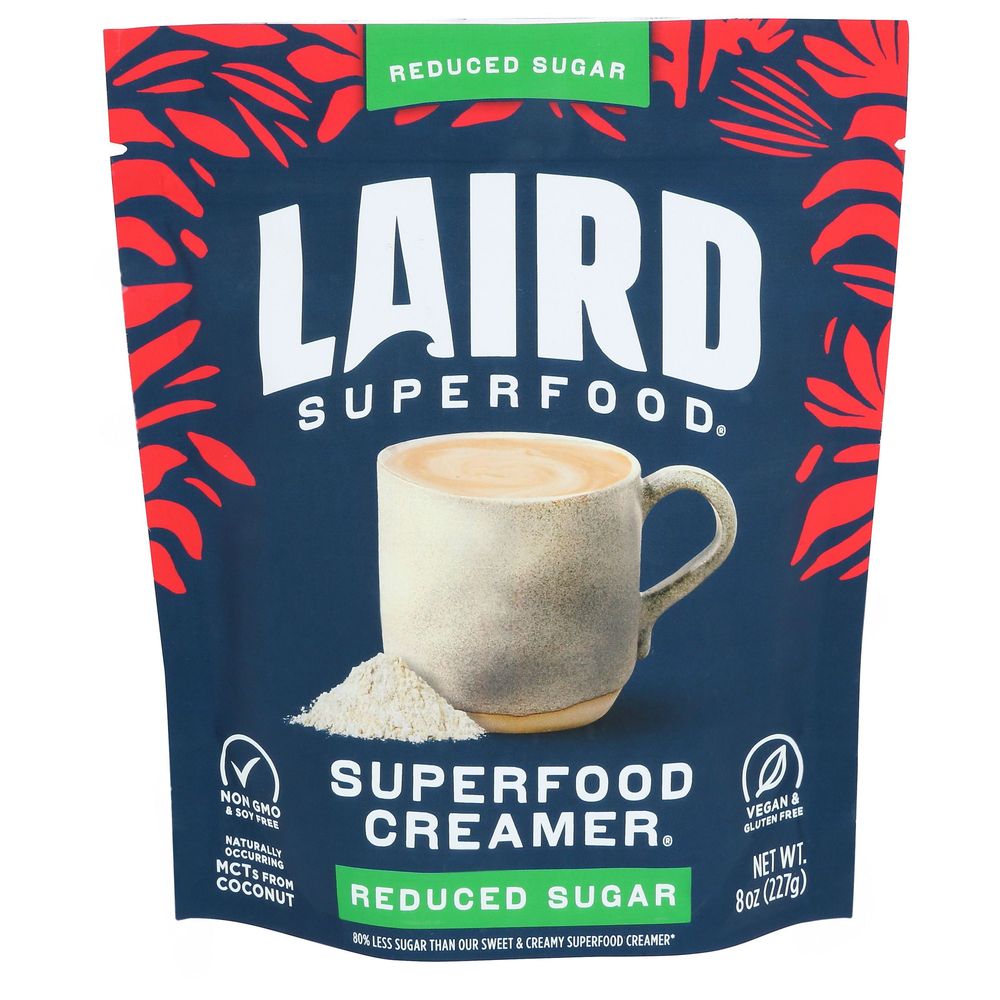 Laird Superfood Reduced Sugar Superfood Creamer, 8 Ounce -- 6 Per Case