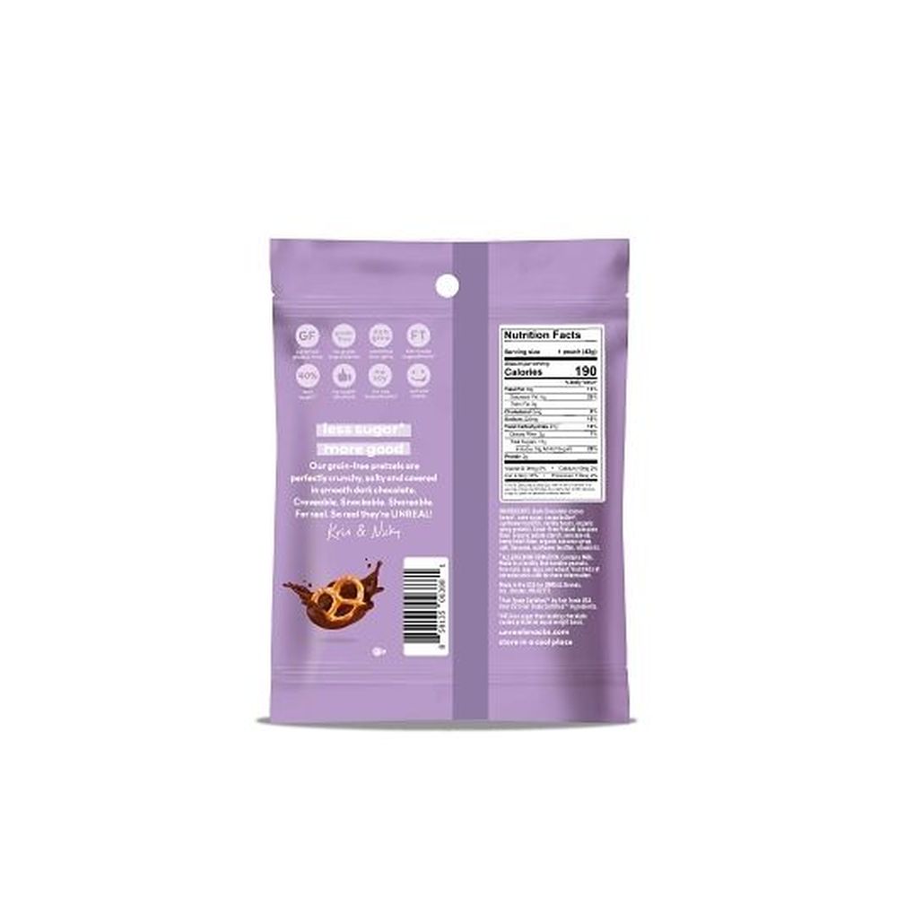 Unreal Dark Chocolate Covered Pretzels, 1.5 Ounce -- 54 Per Case