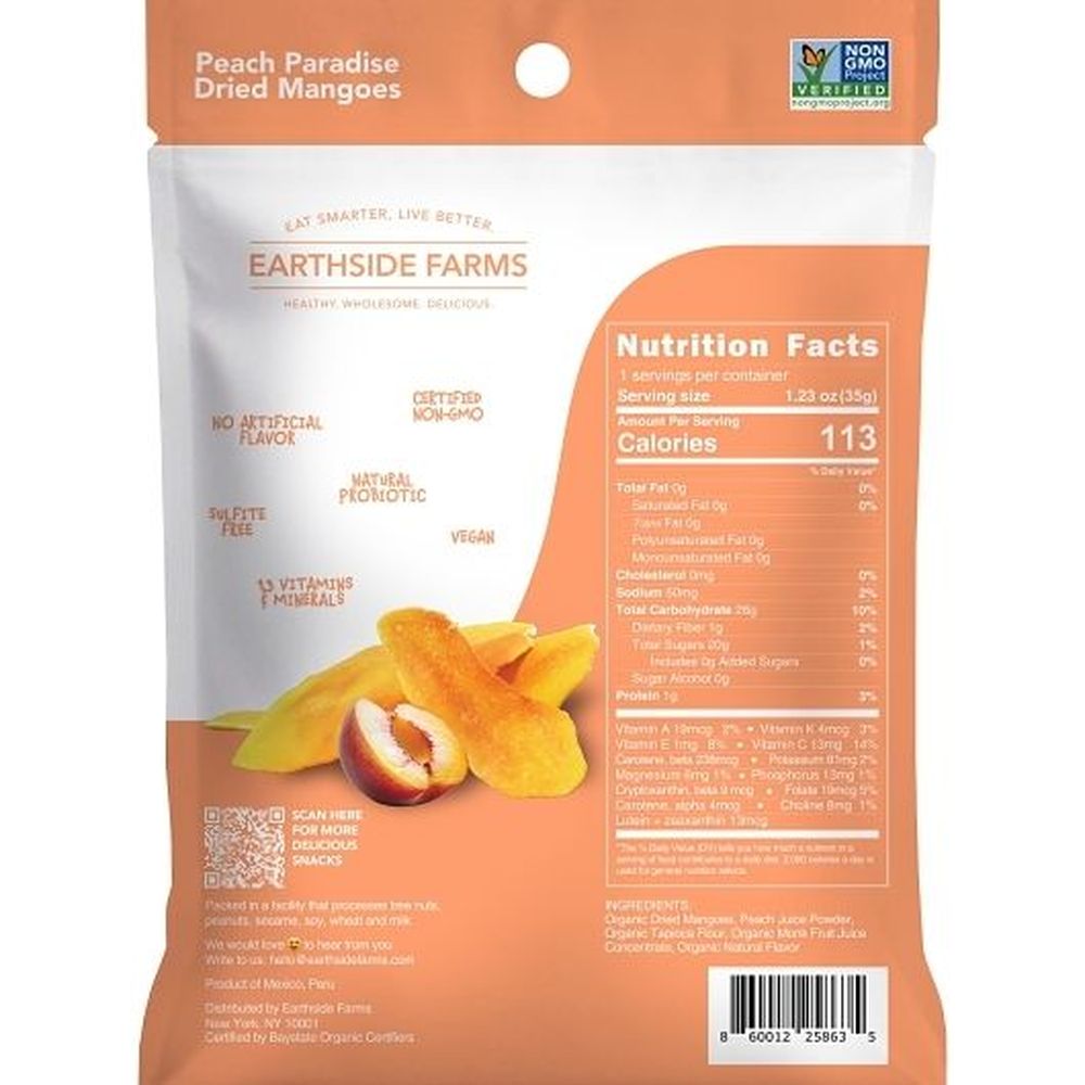 Earthside Farms Peach Paradise Dried Mangoes, 1.23 Ounce -- 8 Per Case