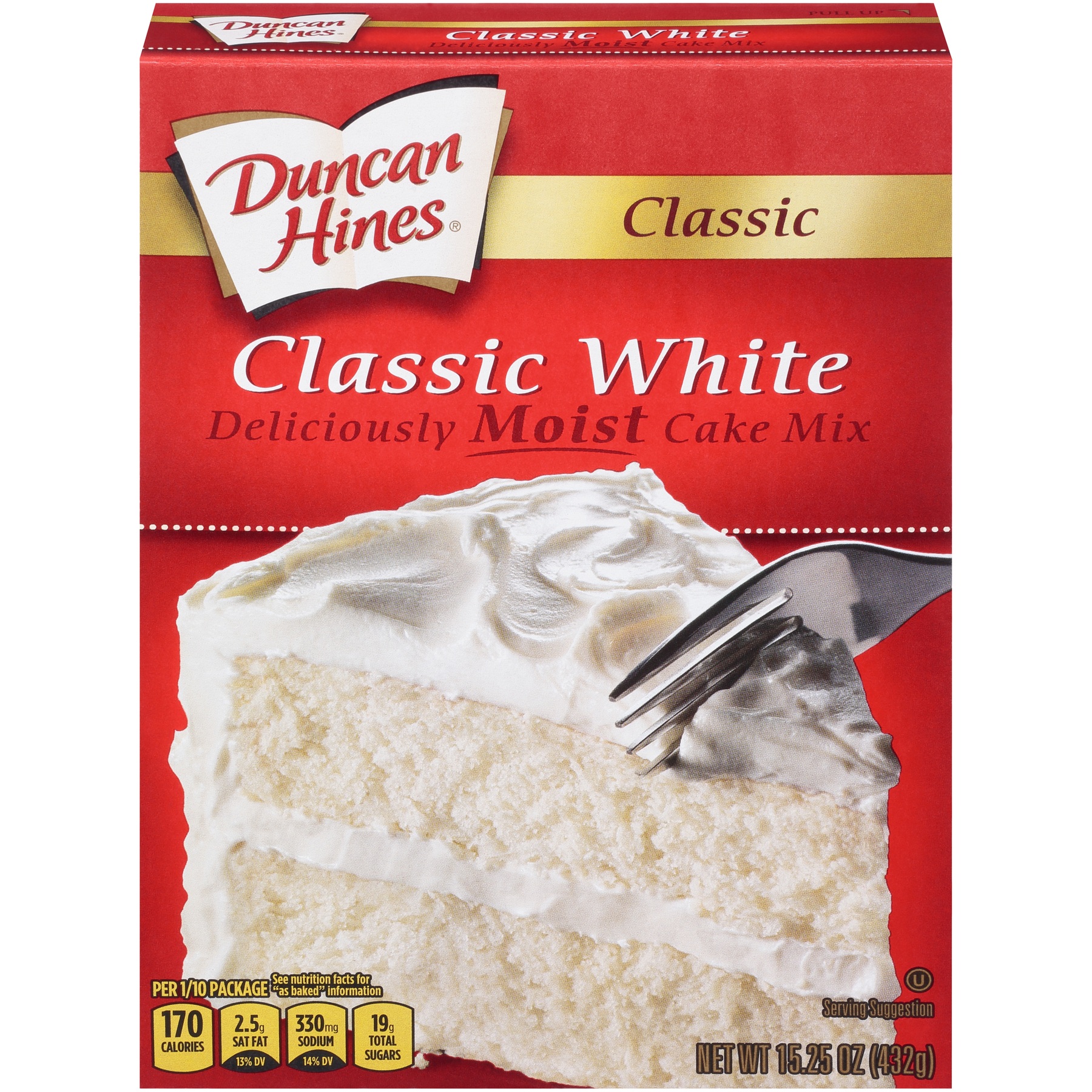 Duncan Hines Classic White Layer Cake Mix, 15.25 Ounce -- 12 per case.