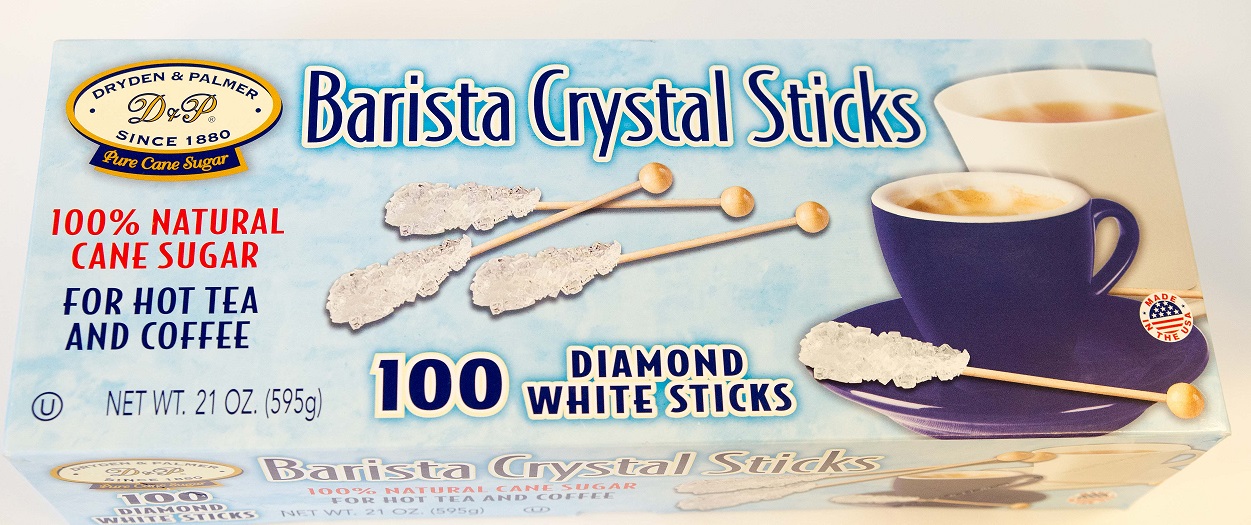 Dryden & Palmer White Rock Unwrapped Barista Stick Candy Bulk, 100 Count -- 400 Per Case