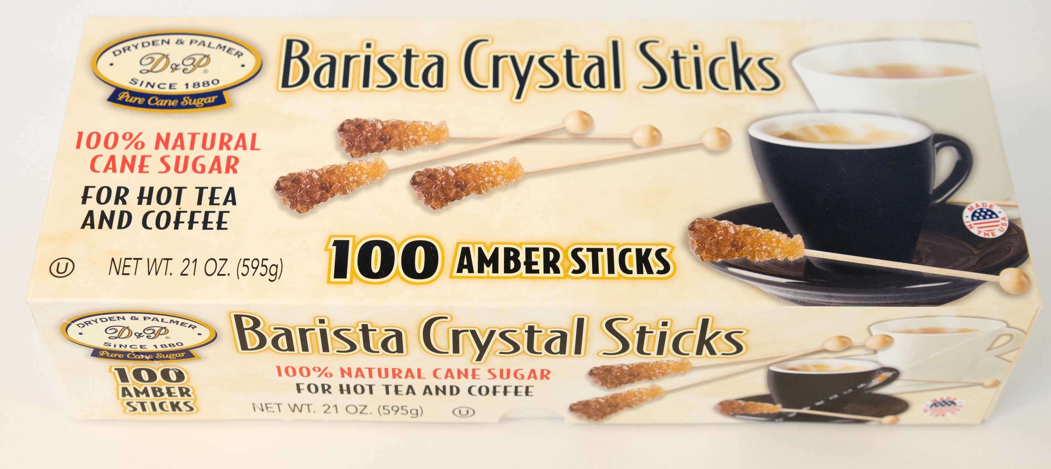 Dryden & Palmer Amber Rock Unwrapped Barista Stick Candy Bulk, 100 Count -- 400 Per Case