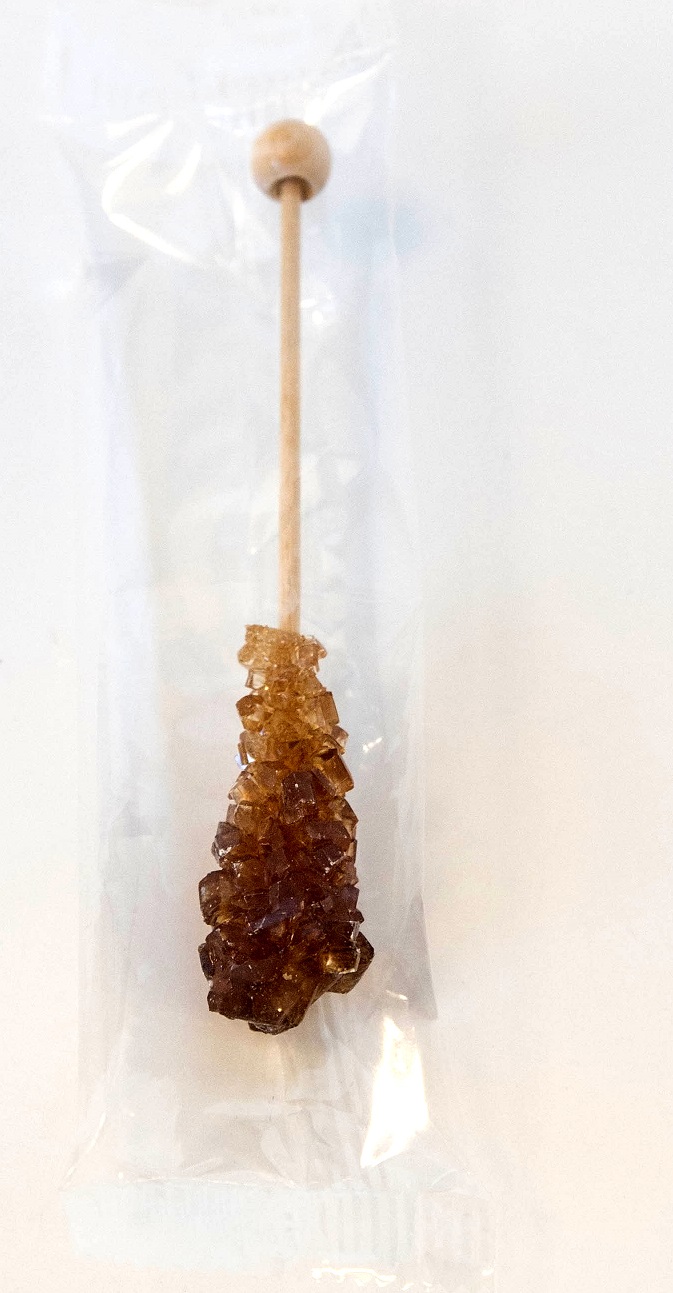 Dryden & Palmer Plain Amber Rock Wrapped Barista Stick Candy -- 100 Per Case