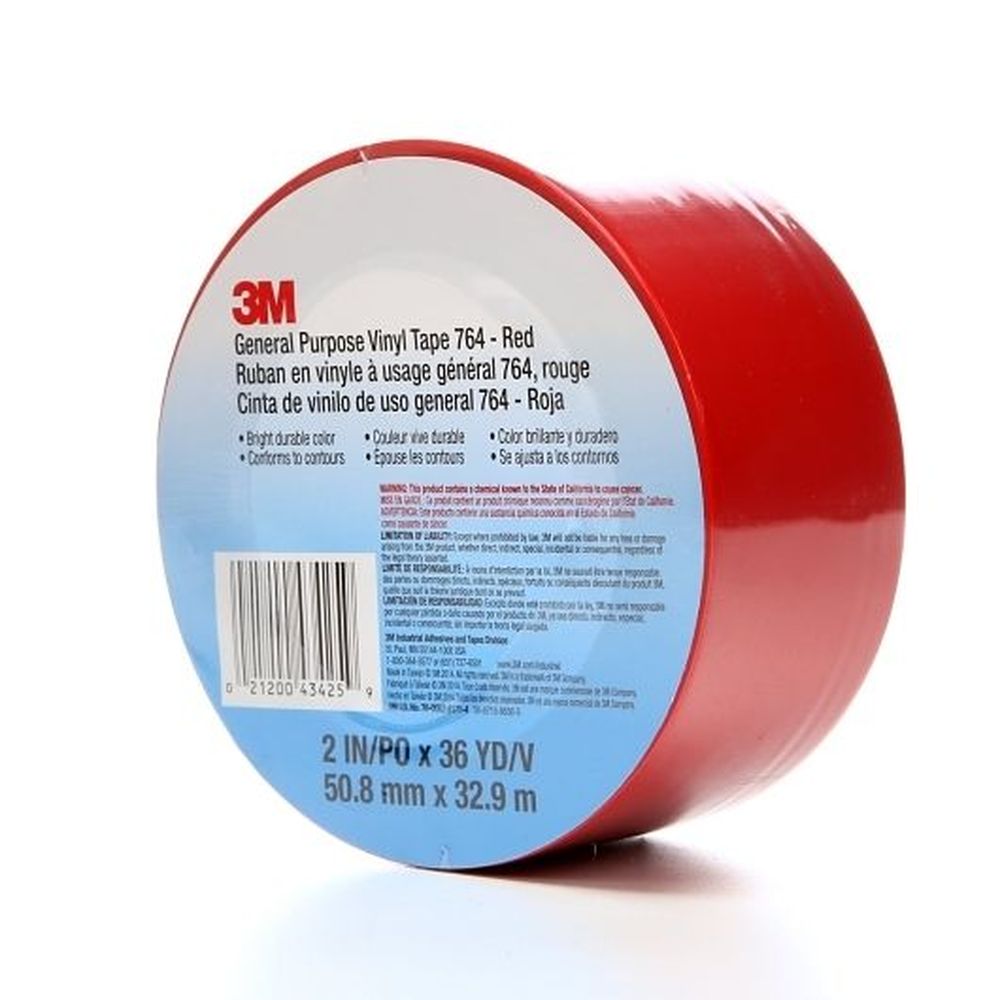 3m Red 5 Mil General Purpose Vinyl Tape, 2 Inch X 36 Yard -- 24 Per Case