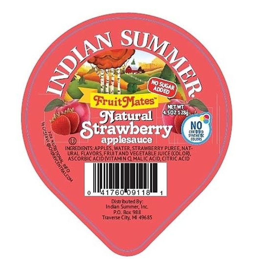 Indian Summer Strawberry Applesauce, 4.5 Ounce -- 96 Per Case