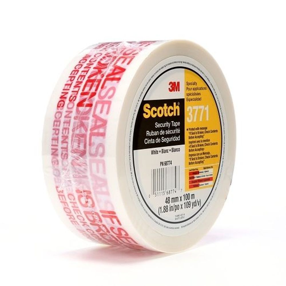Scotch White Printed Message Box Sealing Tape, 48 Millimeter X 100 Meter -- 36 Per Case
