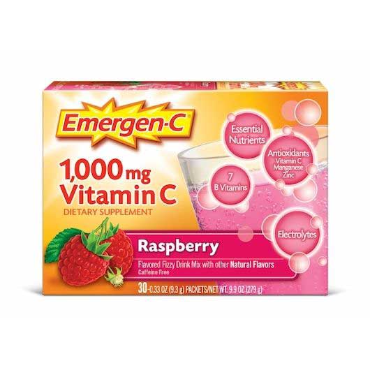 Emergen-c Vitamin C Raspberry Dietary Supplement, 30 Count -- 12 Per Case