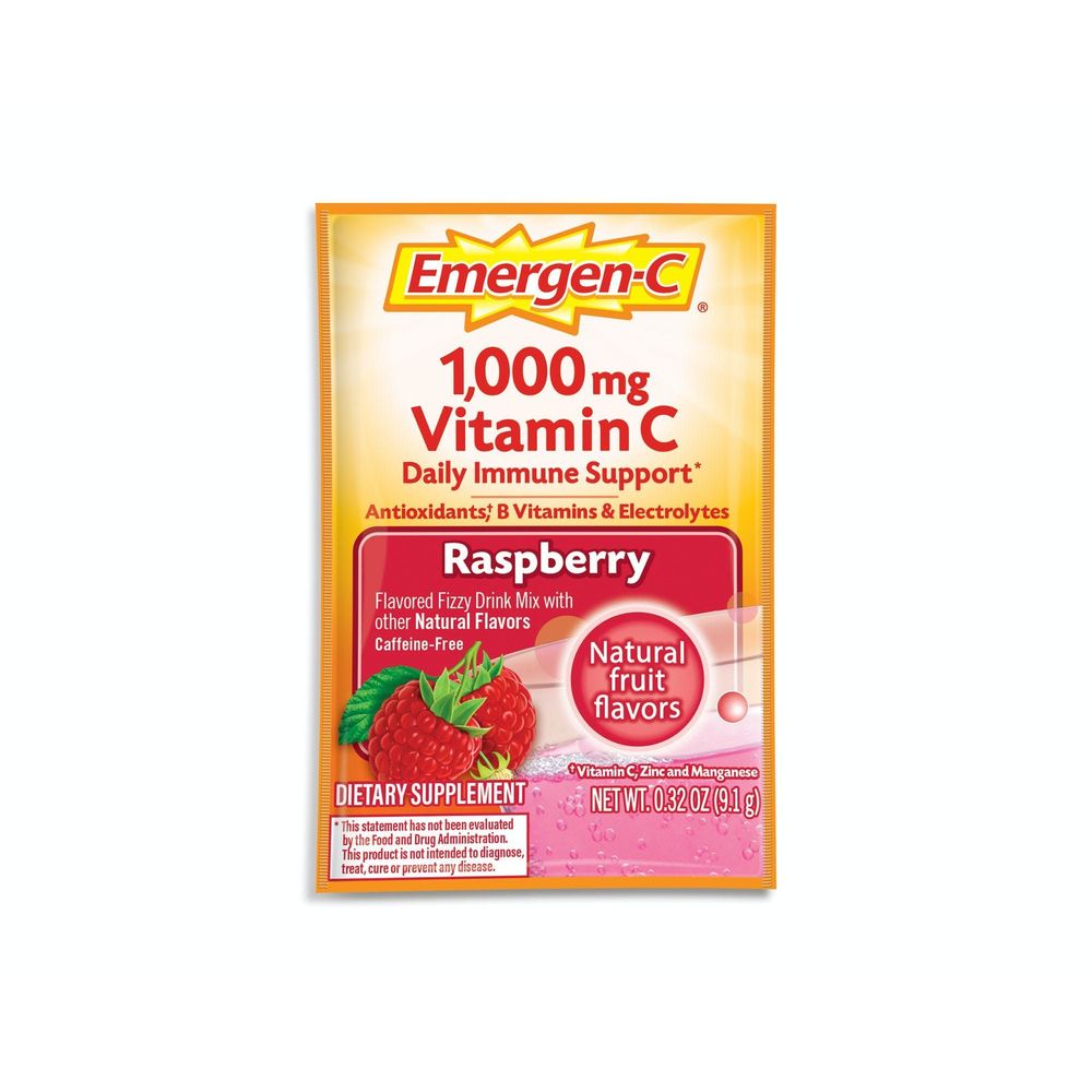 Emergen-c Raspberry Flavoured Fizzy Drink Mix, 10 Count -- 36 Per Case