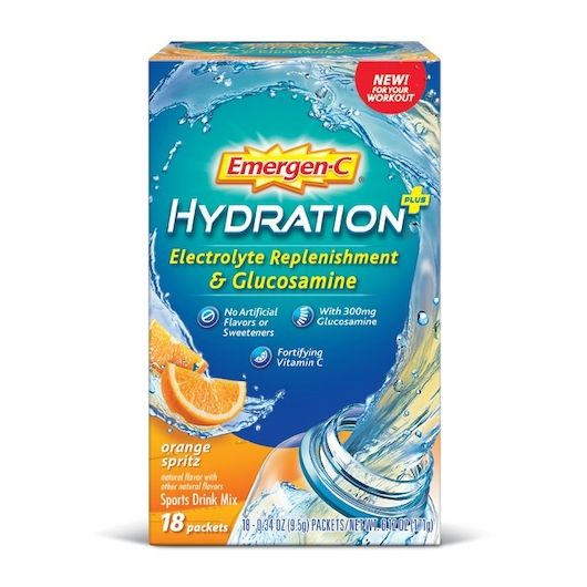 Emergen-c Hydration Plus Orange Spritz Electrolyte Replenishment With Glucosamine, 18 Count -- 12 Per Case