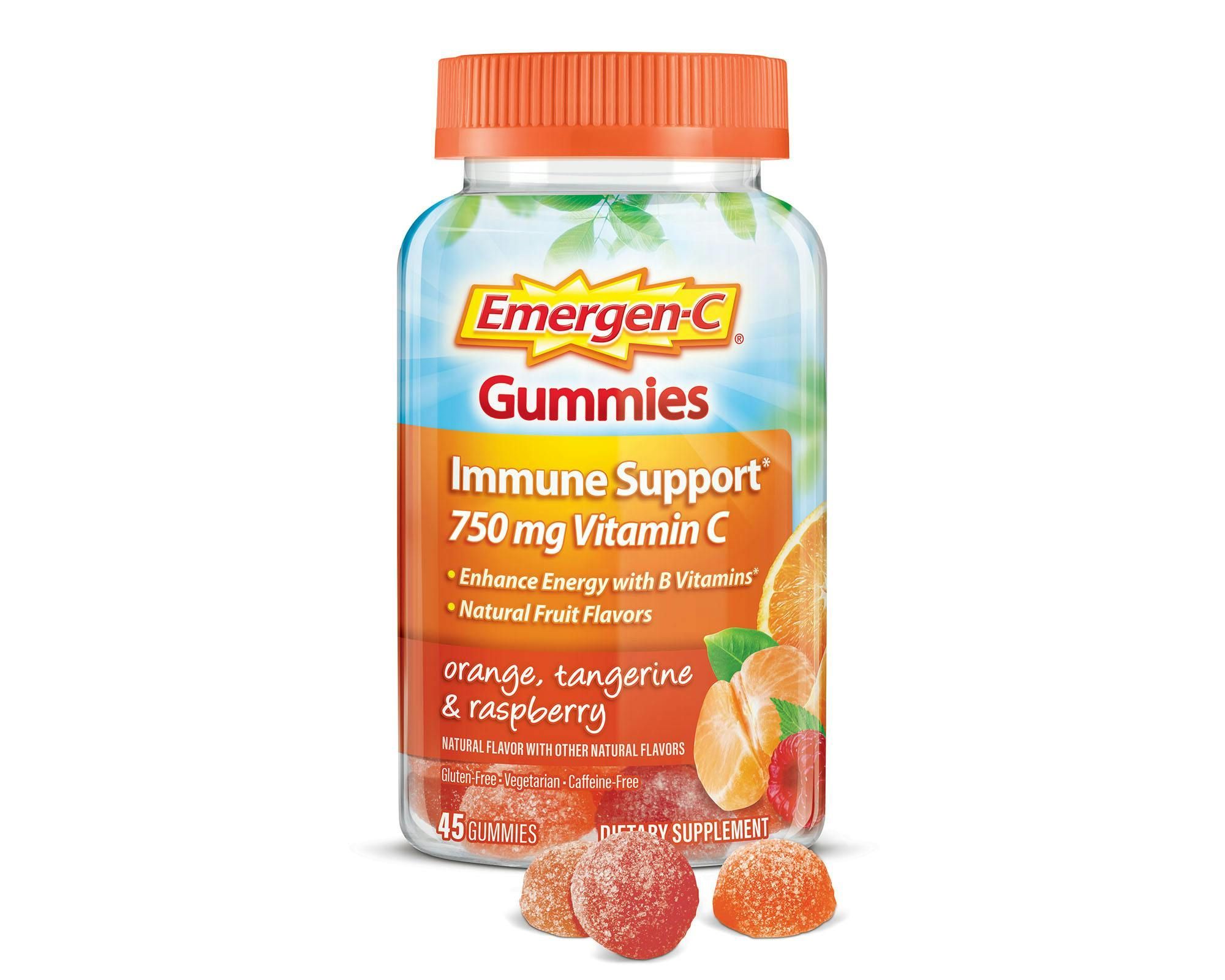Emergen-c Core Orange Tangerine And Raspberry Immune Support Gummies, 45 Count -- 12 Per Case