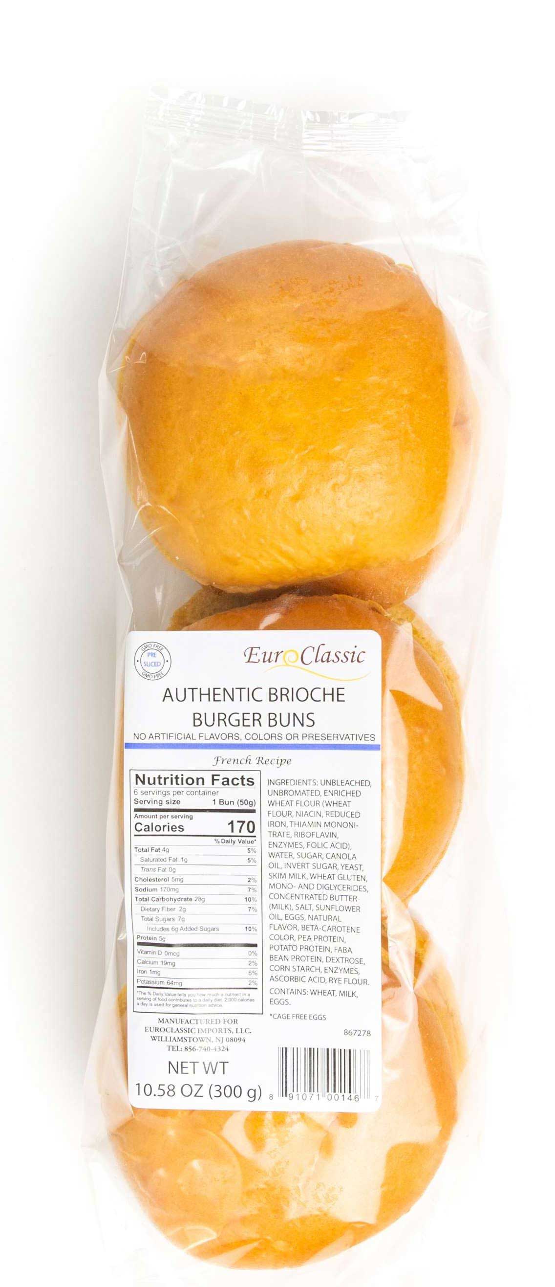 Euroclassic Brioche Hamburger Bun, 10.58 Ounce -- 14 Per Case