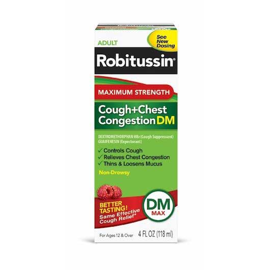 Robitussin Dm Max Cough Plus Chest Congestion Syrup, 4 Fluid Ounce -- 24 Per Case
