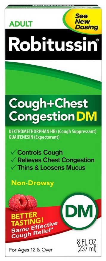 Robitussin Adult Cough Plus Chest Congestion Dm, 8 Fluid Ounce -- 12 Per Case