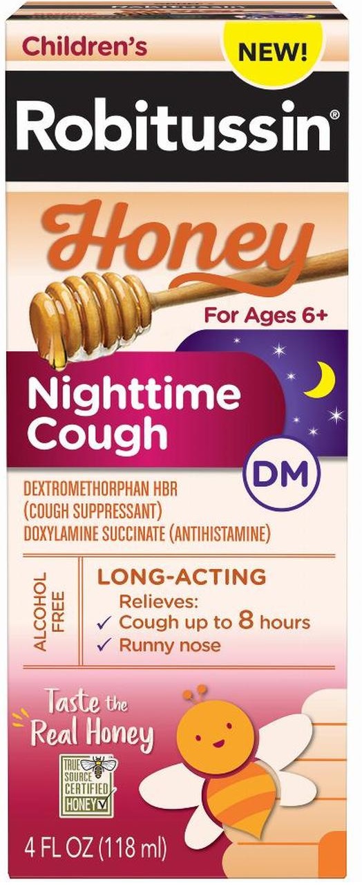 honeyたん Childrens Robitussin Honey DM Nighttime Cough, 4 Fluid Ounce