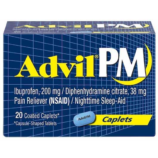Advil Pm 200 Mg Pain Reliever And Nighttime Sleep Aid Caplet, 20 Count -- 72 Per Case