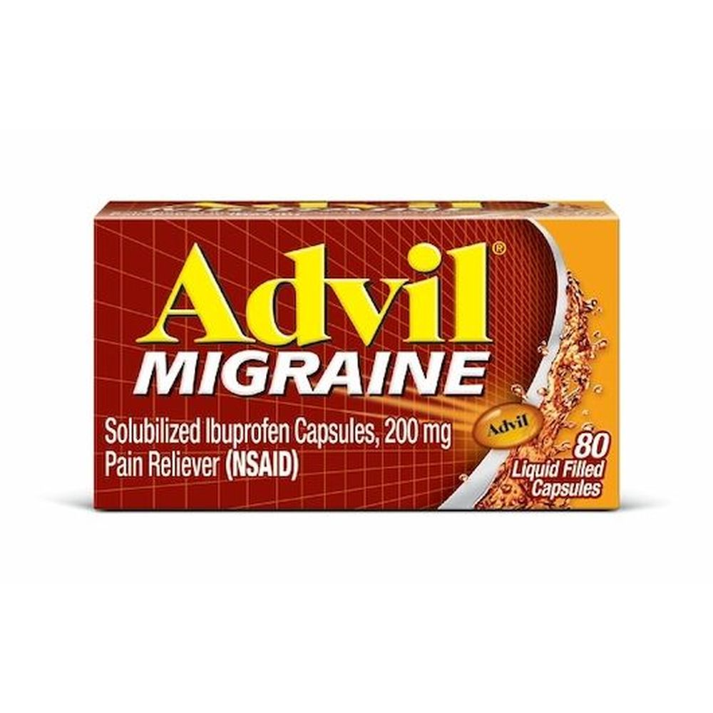 Advil Migraine Liquid Filled Capsules, 80 Count -- 36 Per Case