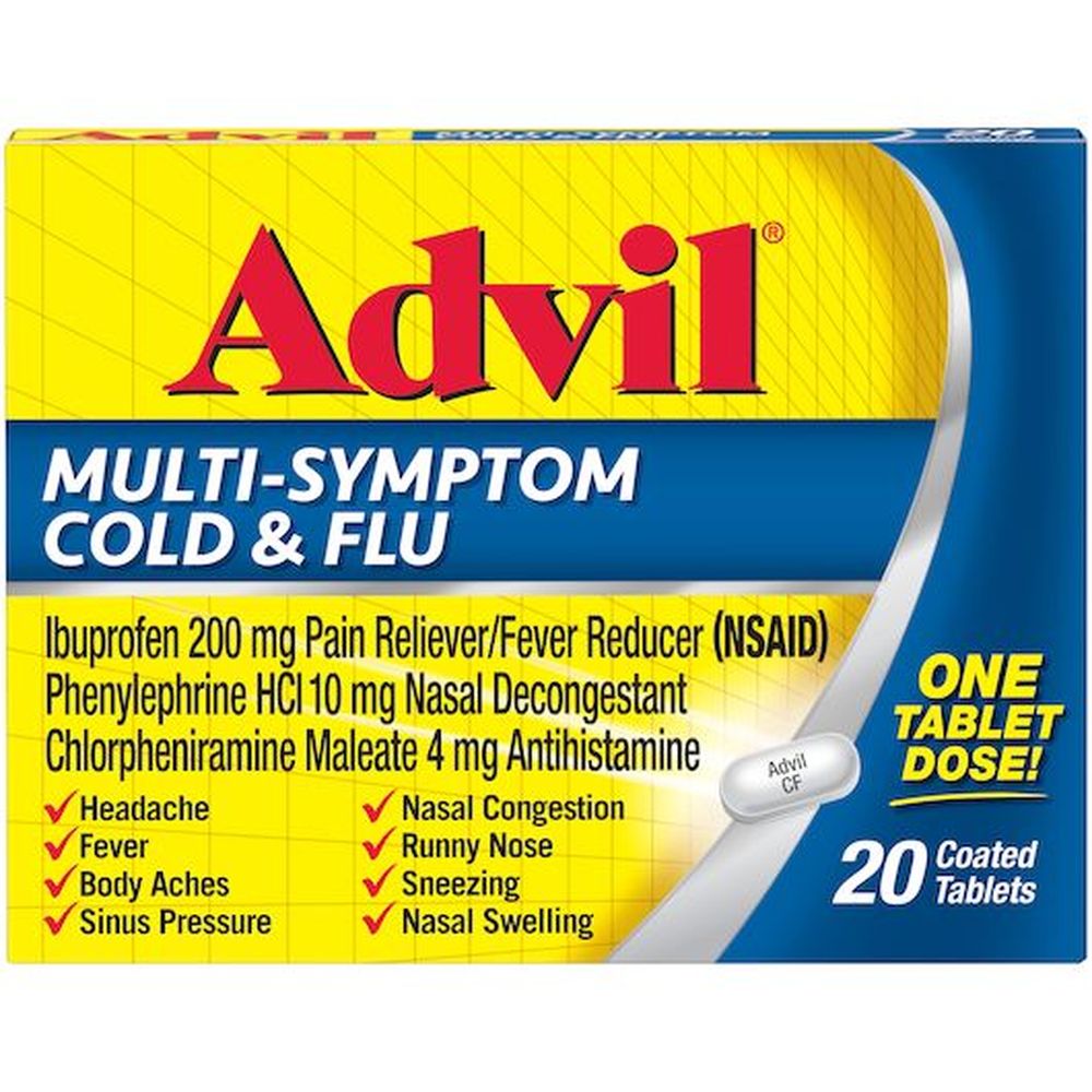 Advil Multi Symptom Cold And Flu Congestion Relief Tablet, 20 Count -- 72 Per Case