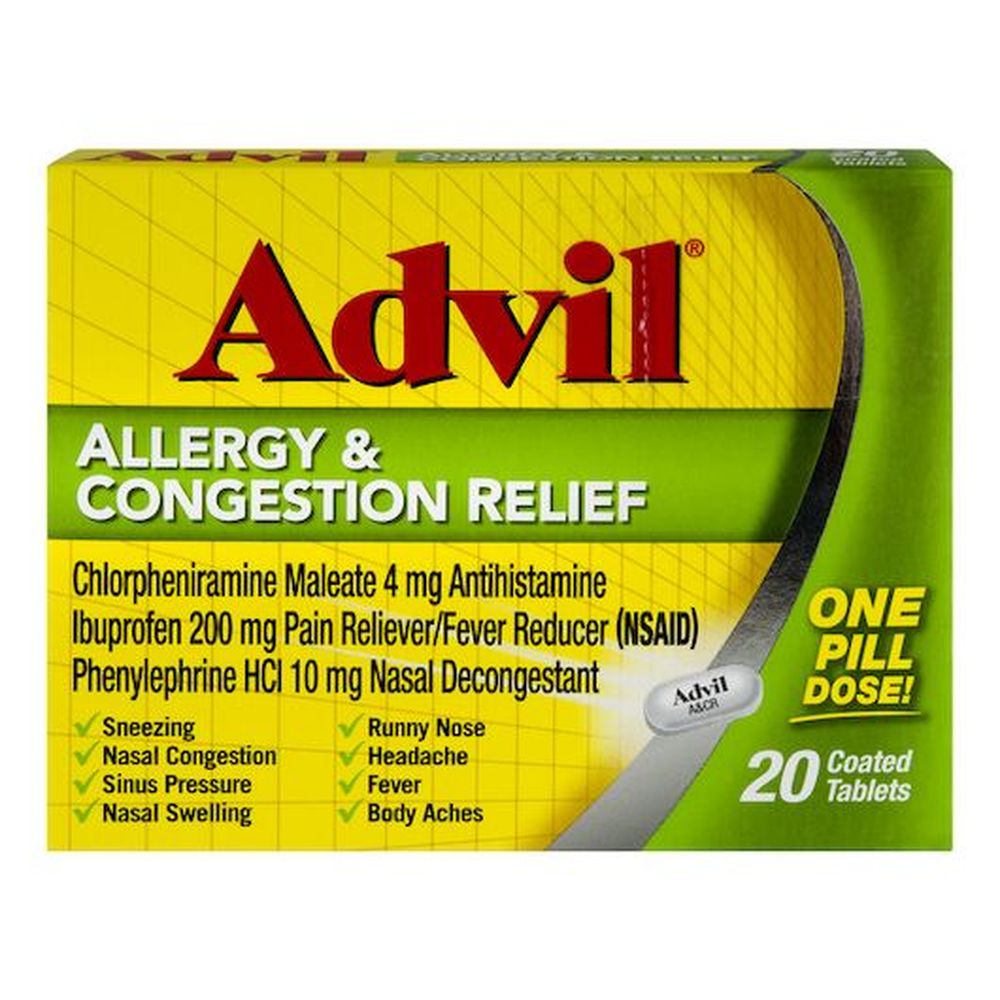 Advil Allergy And Congestion Relief Tablet, 20 Count -- 72 Per Case