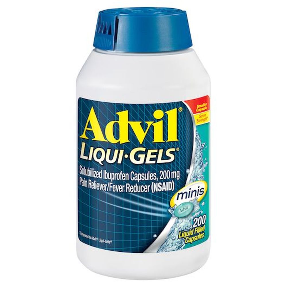Advil Liquid Gel Minis Pain Reliever Capsules, 200 Count -- 12 Per Case
