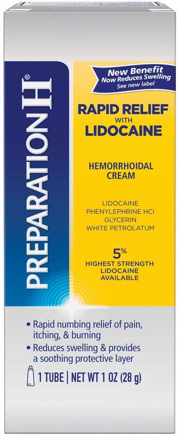 Preparation H Rapid Relief Hemorrhoidal Cream With Lidocaine, 1 Ounce -- 36 Per Case