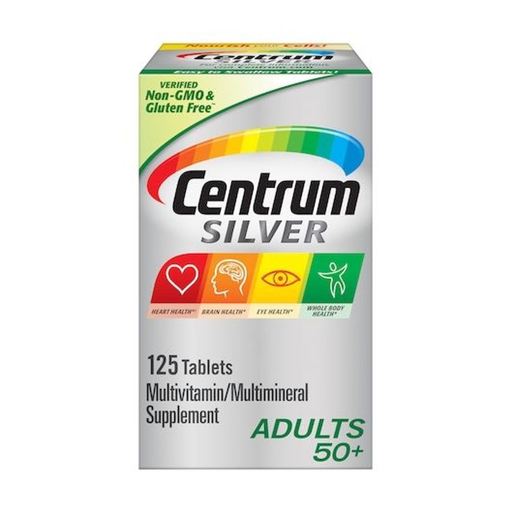 Centrum Silver Adult 50+ Multivitamin Multimineral Tablets, 125 Count -- 12 Per Case