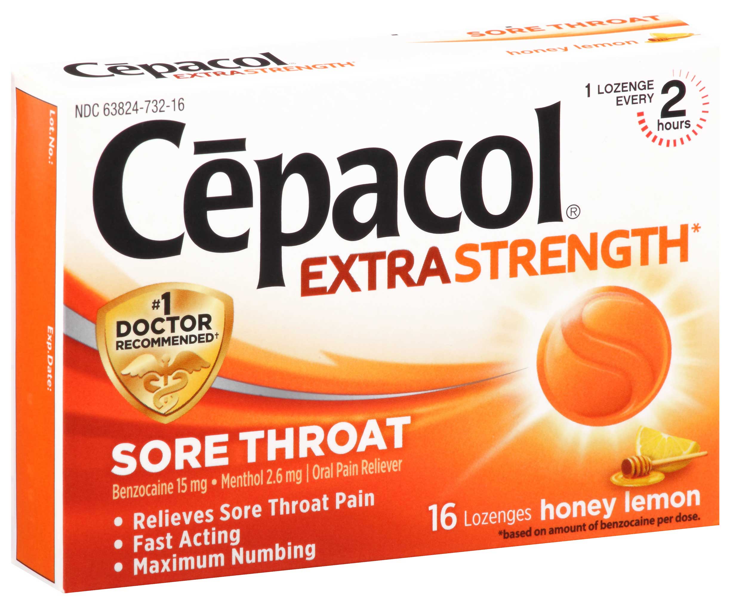 Cepacol Extra Strength Honey Lemon Sore Throat And Cough Lozenges, 16 Count -- 24 Per Case