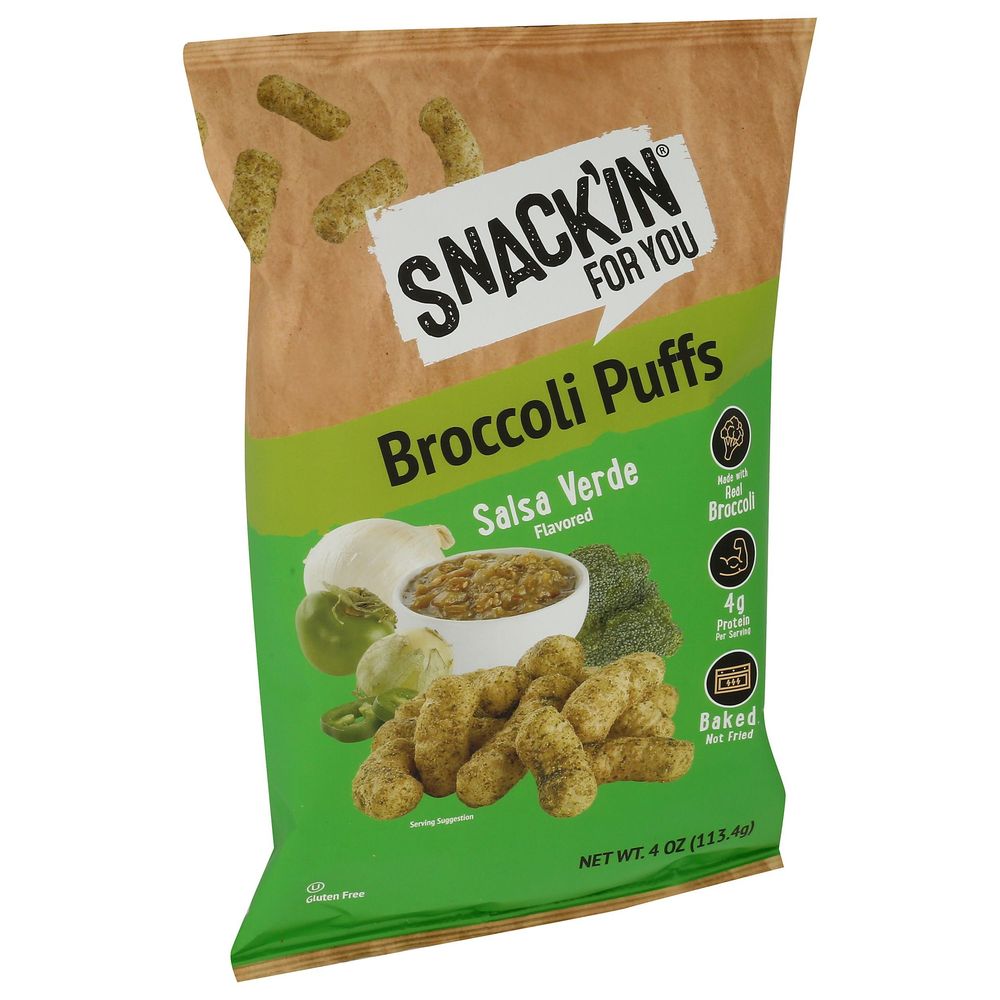 Snackin For You Salsa Verde Broccoli Puffs, 4 Ounce -- 12 Per Case