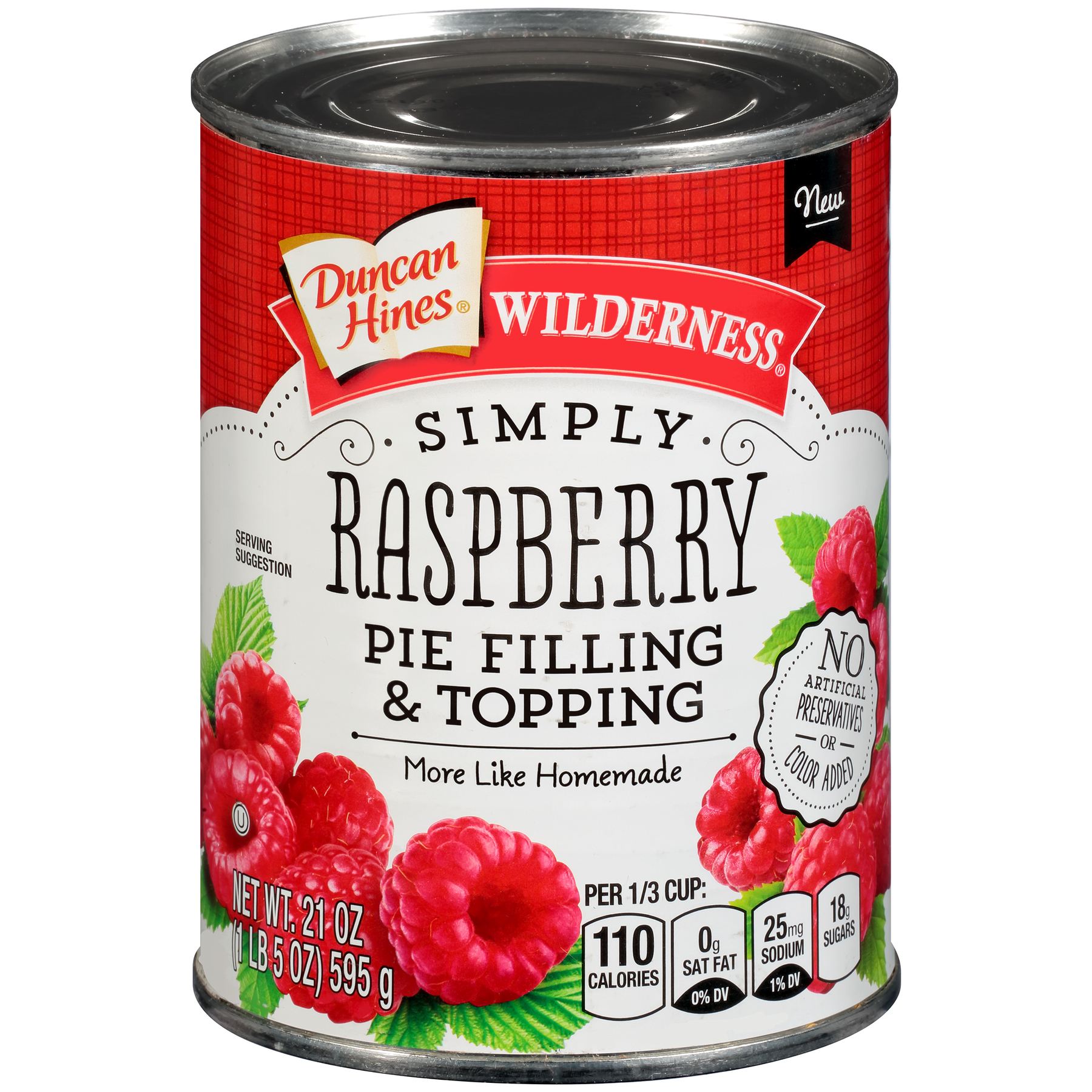 Wilderness Simply Raspberry Pie Filling And Topping, 21 Ounce -- 8 Per Case