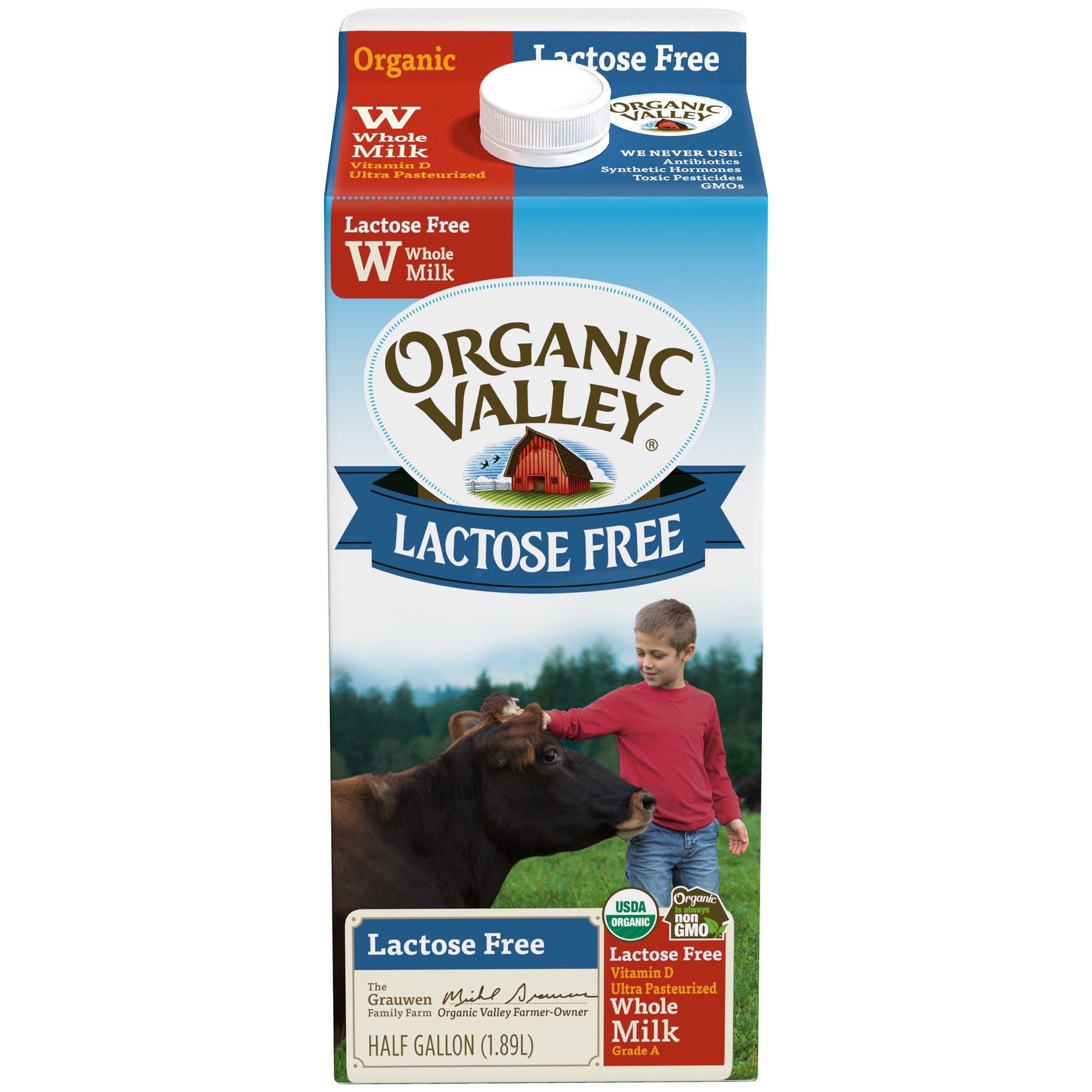 Organic Valley Lactose Free Ultra Pasteurized Whole Milk, 64 Fluid