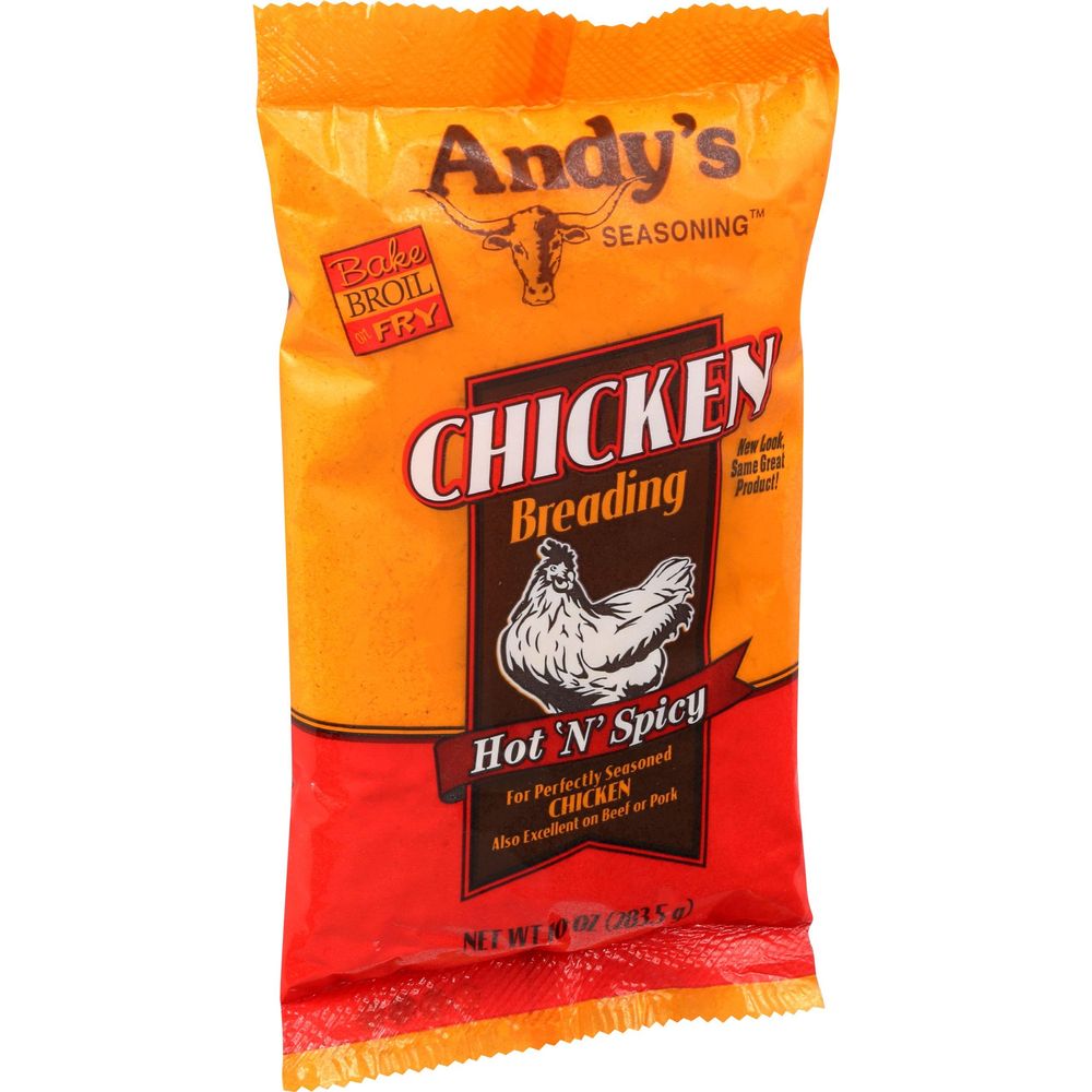 Andys Hot N Spicy Chicken Breading, 10 Ounce -- 6 Per Case