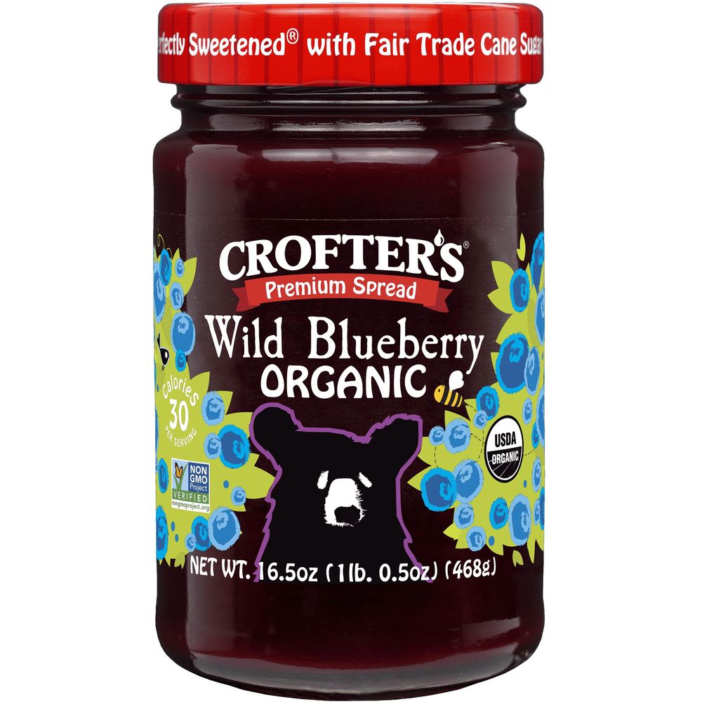 Crofter's Organic Wild Blueberry Premium Spread, 16.5 Ounce -- 6 Per Case