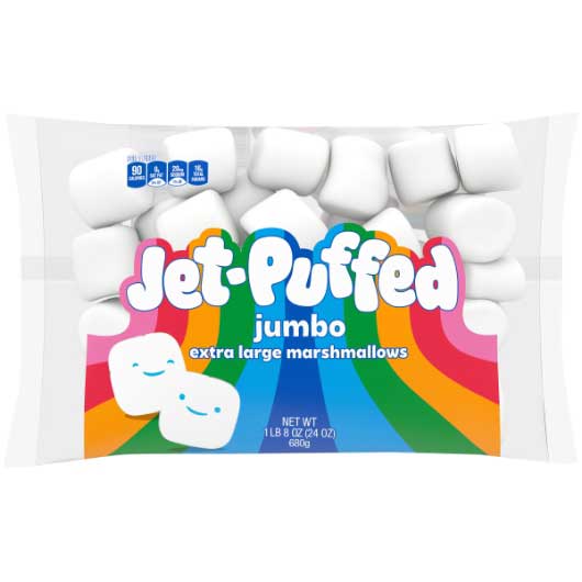 Jet Puffed Jumbo Marshmallow Snack, 24 Ounce -- 8 per case.