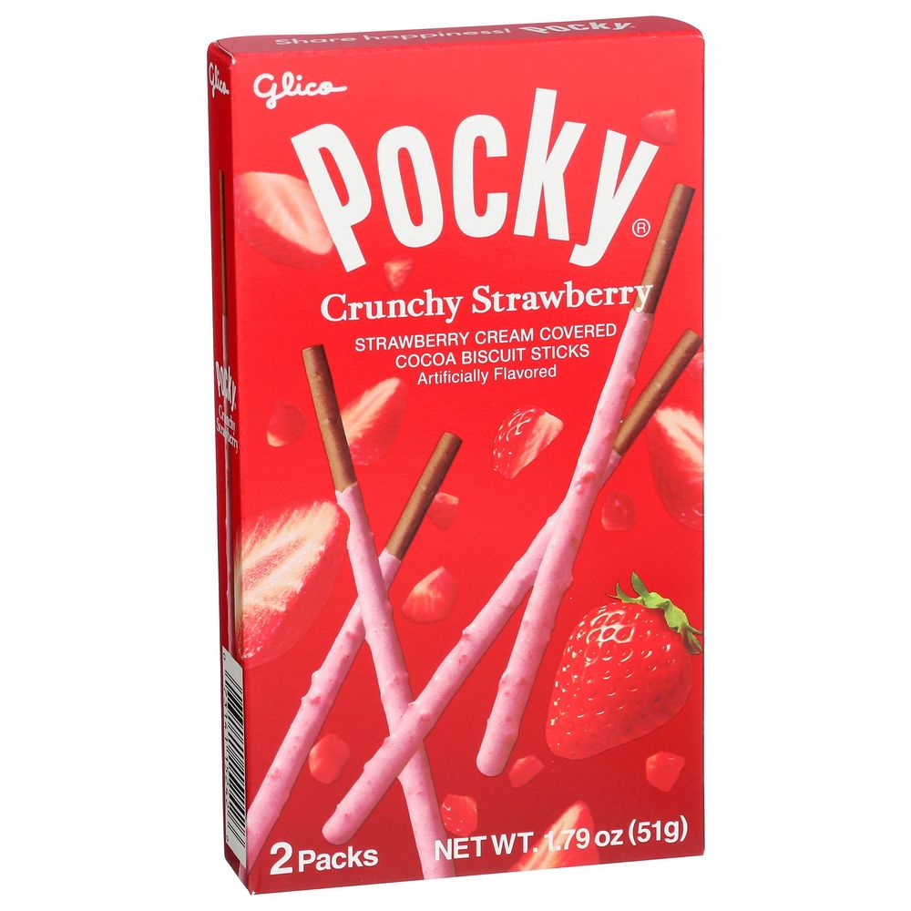 Pocky Crunchy Strawberry Cream Covered Cocoa Biscuit Sticks, 1.79 Ounce -- 10 Per Case