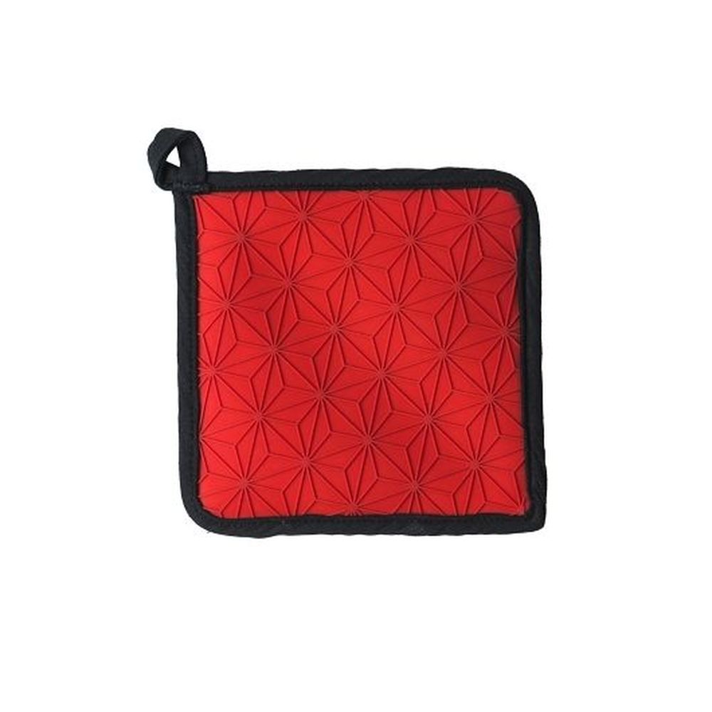 Lodge Red Silicone And Fabric Trivet/potholder, 6 Count