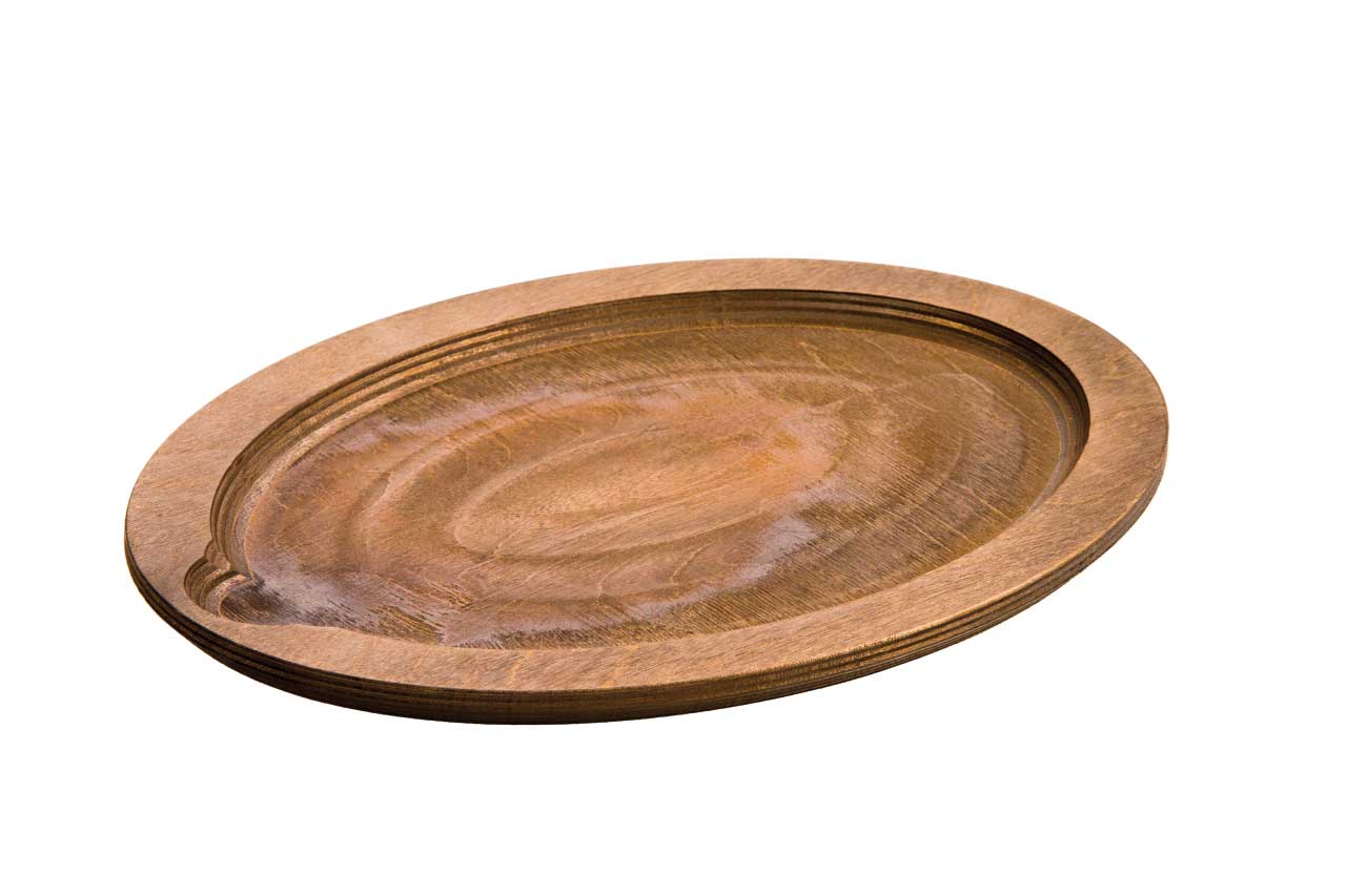 Lodge Walnut Stain Oval Wood Underliner, 15 1/2 Inch -- 6 Per Case