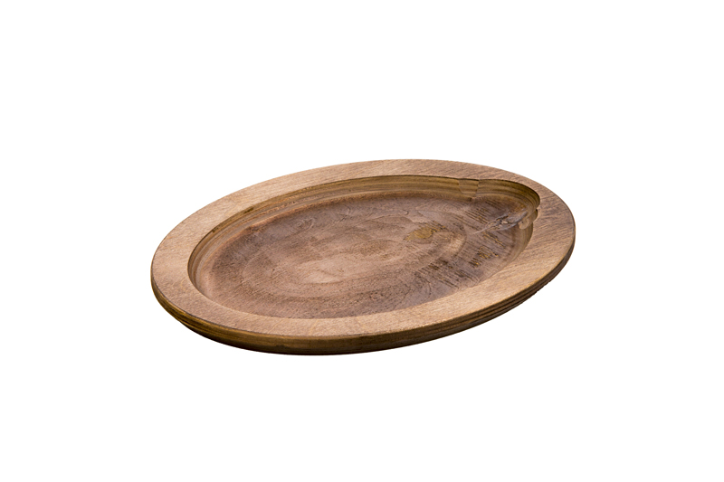Lodge Walnut Stain Oval Wood Underliner -- 6 Per Case