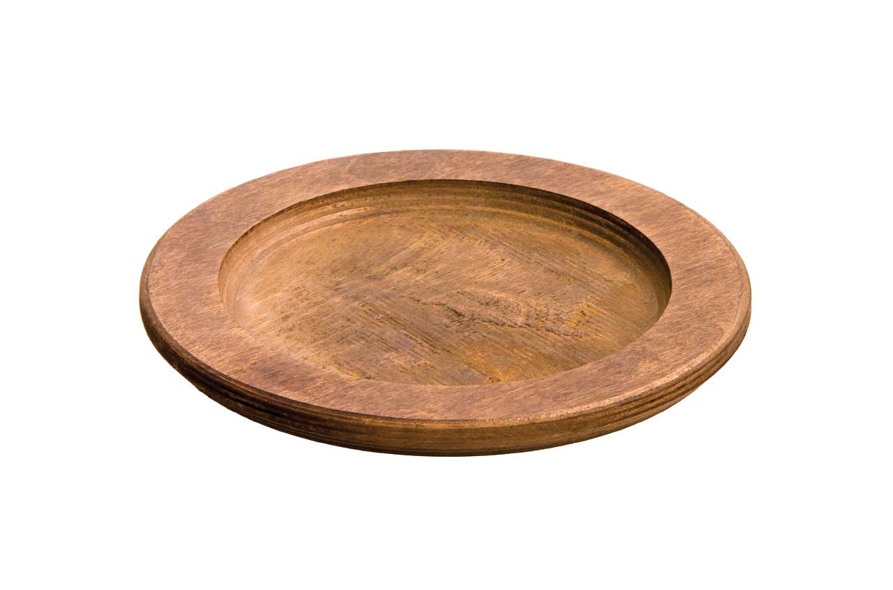 Lodge Walnut Stain Round Wood Underliner, 9.5 Inch -- 6 Per Case