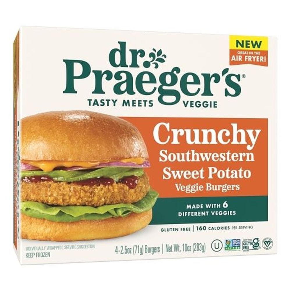 Dr. Praeger's Crunchy Southwestern Sweet Potato Veggie Burgers, 10 Ounce -- 6 Per Case