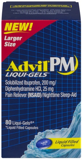 Advil Pm Liqui Gels Pain Reliever And Nighttime Sleep Aid Capsules, 80 Per Unit -- 36 Per Case