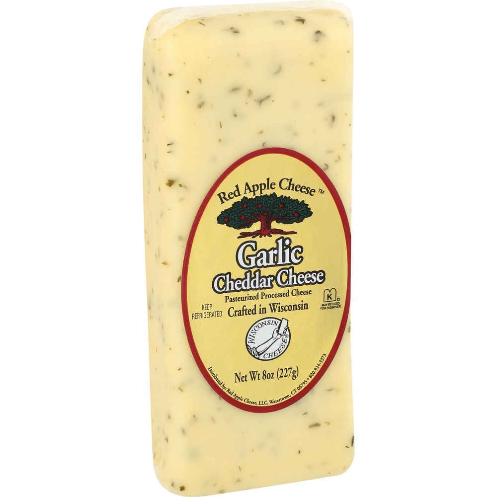 Red Apple Cheese Garlic Cheddar Cheese, 8 Ounce -- 12 Per Case