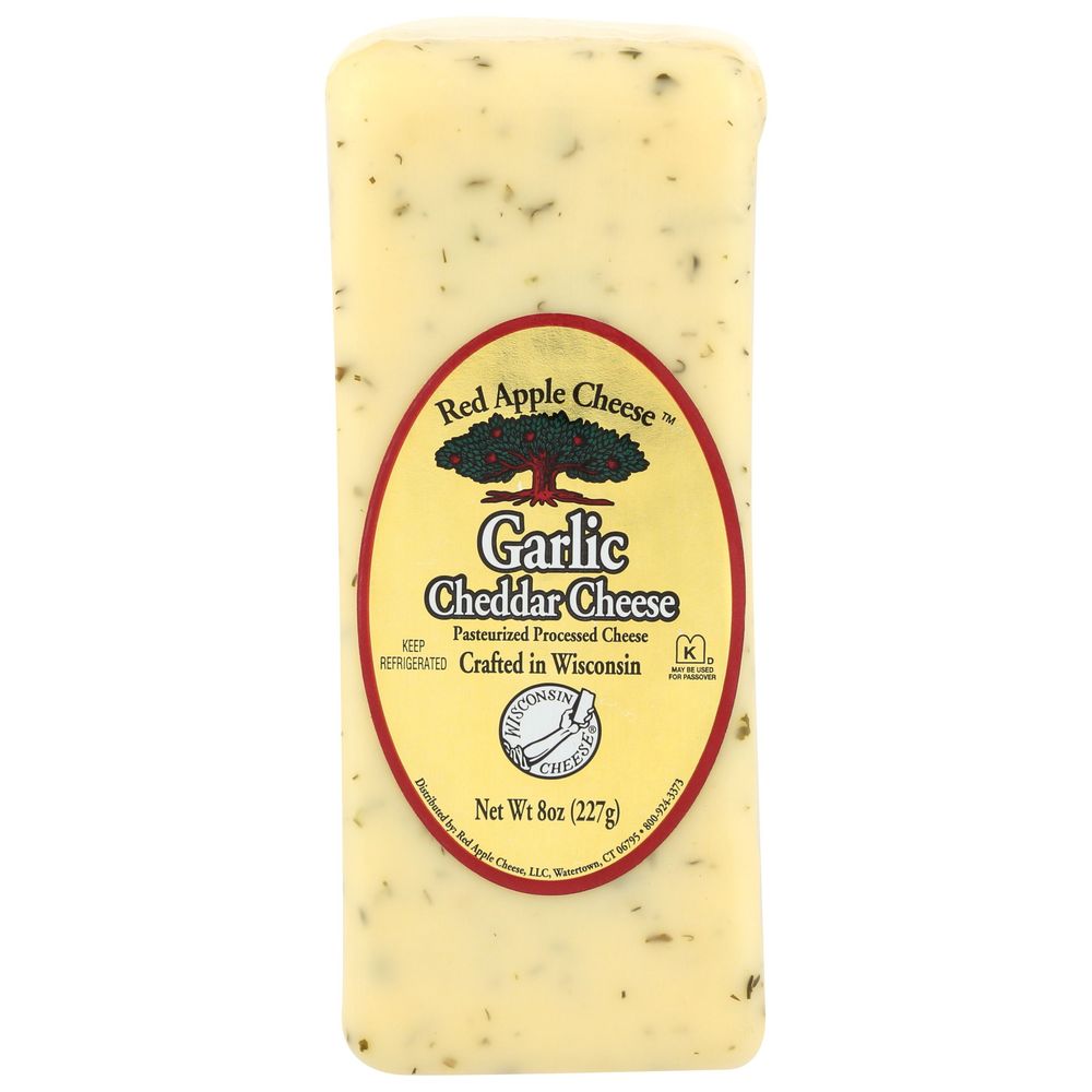 cheece！！ Red Apple Cheese Garlic Cheddar Cheese, 8 Ounce -- 12 per case