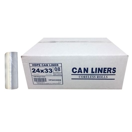 Spectrum Plastics 24 X 33 Inch Natural High-density Polyethylene Can Liner, 50 Count -- 20 Per Case